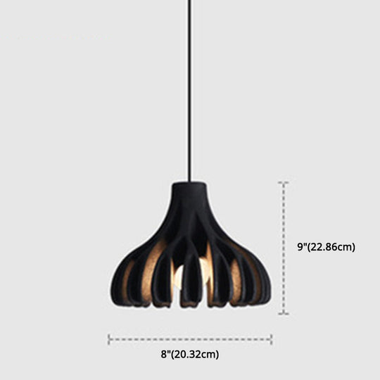 Modern Nordic Resin Pendant Lamp With Coral Line Shade - 1-Light Hanging Fixture For Dining Room