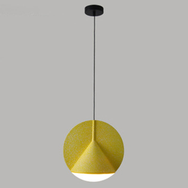 Nordic Modern 1-Light Round Shade Pendant Lamp For Living Room Yellow / Warm