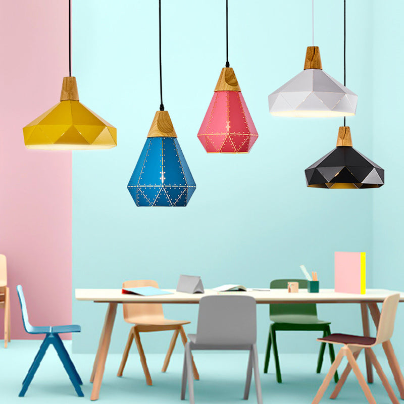 Diamond Drop Pendant Light For Modern Dining Rooms - Elegant 1-Light Ceiling Fixture