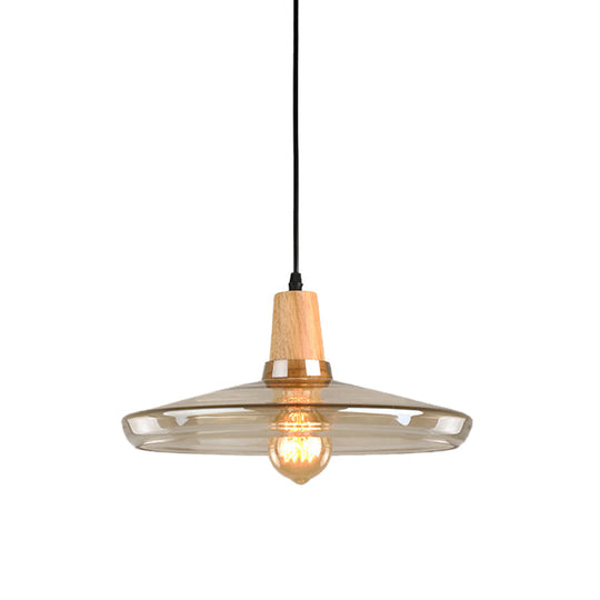 Modern Amber Glass Pendant Lamp Kit - 1 Light Multiple Sizes