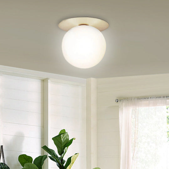 Modern Glass Semi-Flush Chandelier: 1-Light Ceiling Mount Fixture For Hallway