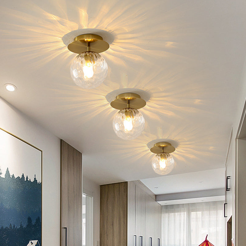 Ultra-Contemporary Prismatic Glass Flush Mount Ceiling Light For Hallway