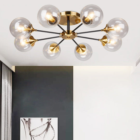Ultra - Contemporary Sputnik Stained Glass Ceiling Light For Bedroom