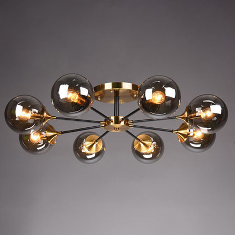 Ultra-Contemporary Sputnik Stained Glass Ceiling Light For Bedroom 8 / Smoke Gray