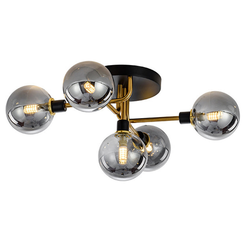 Contemporary Stained Glass Ceiling Light Fixtures For Bedroom - Bubble Semi Flush Mount Lighting 5