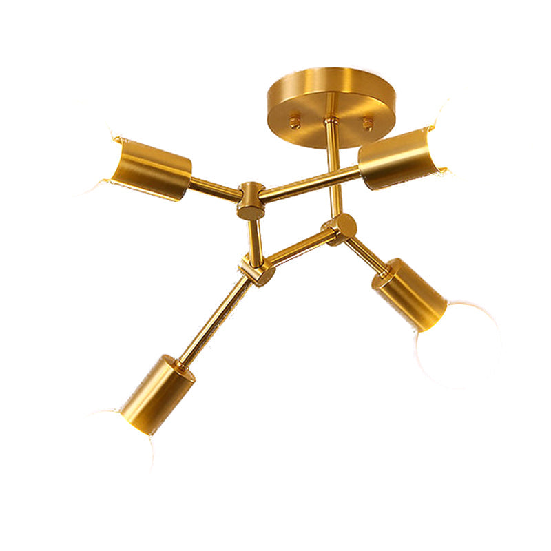 Modern Sputnik Flush Mount Ceiling Light - Stylish Glass Chandelier For Bedroom