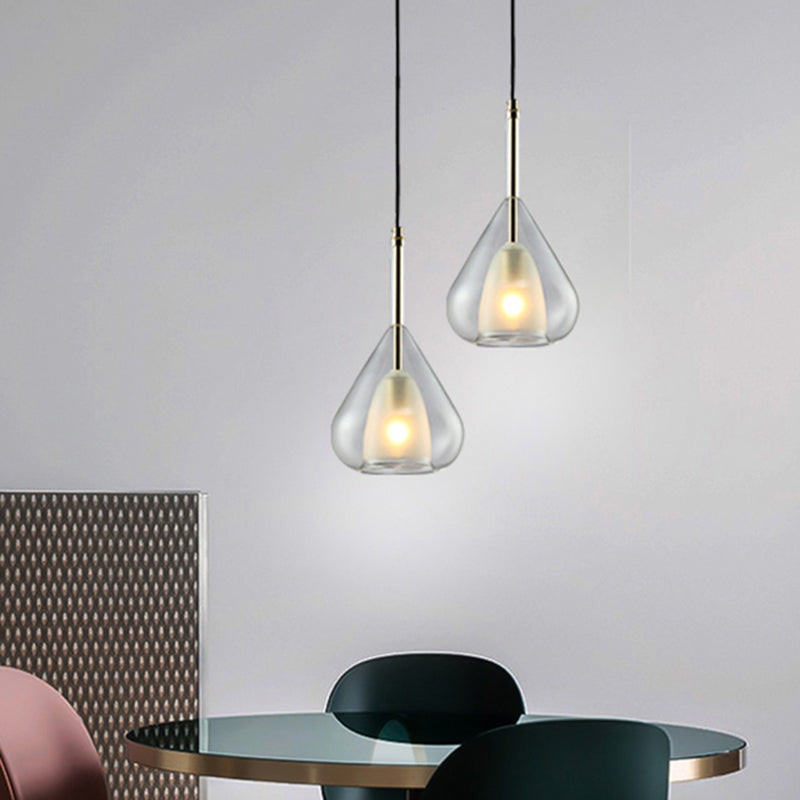 Modern Glass Teardrop Pendant Lamp For Living Room