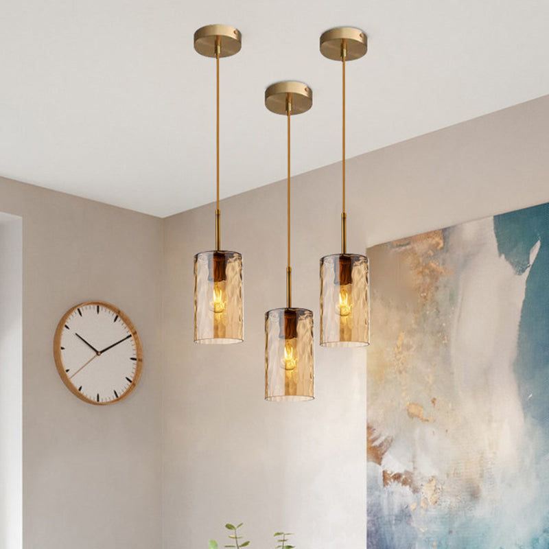 Minimalist Glass Pendant Lamp - Modern Ripple Design For Dining Room