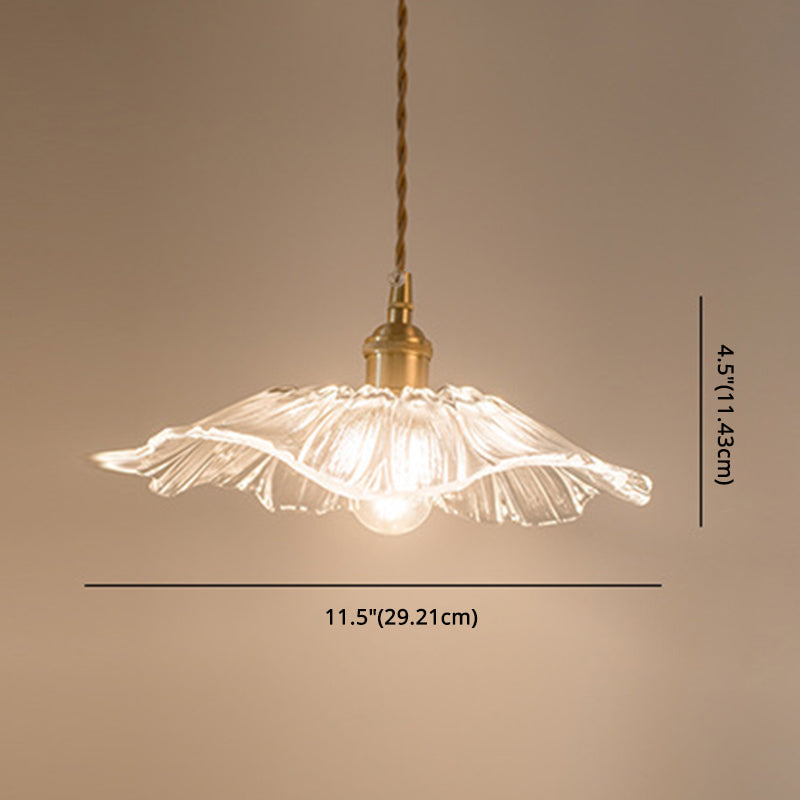 Clear Glass Retro Industrial Pendant Light For Kitchen - 1-Light Ceiling