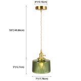 Wavy Glass Pendant Light - Vintage Industrial 1 Hanging Lamp