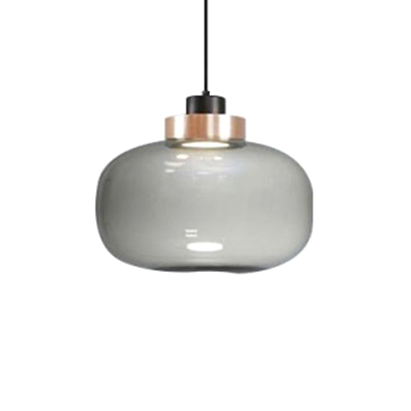 Hand Blown Glass Mason Jar Pendant Light With Modern Design Smoke Gray / 9
