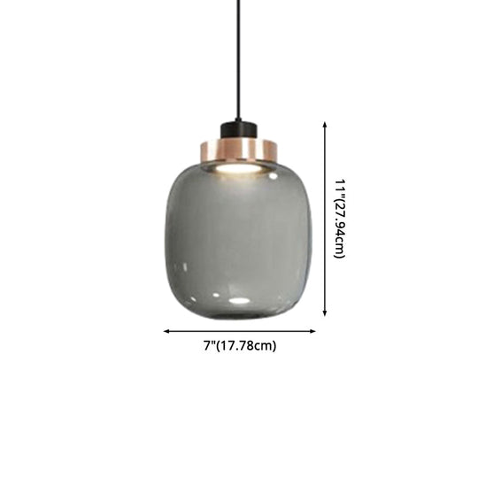Modern Hand Blown Glass Mason Jar Pendant Light With 1 – Stylish Hanging Lamp