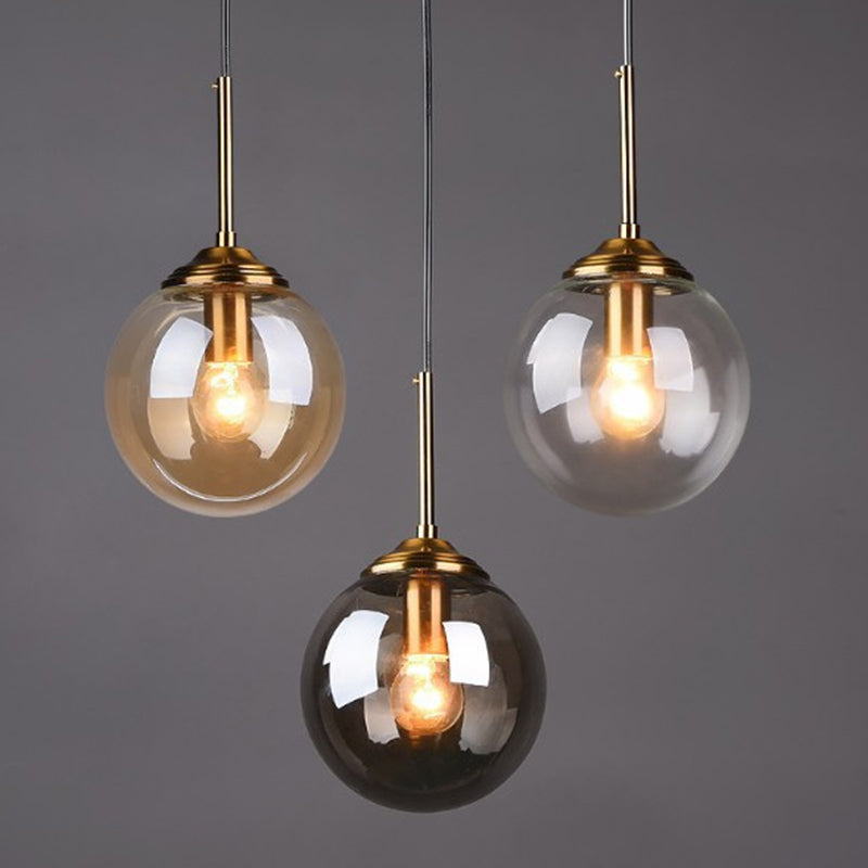 Modern Minimalist Hanging Lamp - Globe Glass Shade Pendant Light