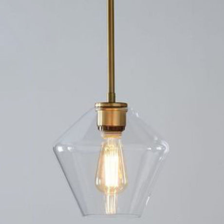 Modern Minimalist Glass Pendant Light For Dining Room - 1-Light Hanging Lamp Clear / 9