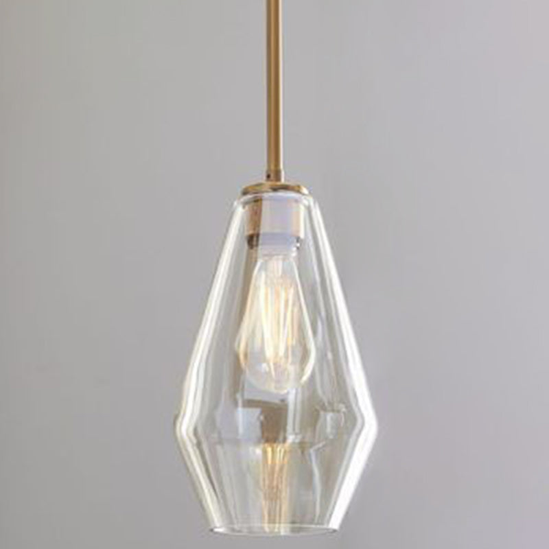 Modern Minimalist Glass Pendant Light - Stylish Dining Room Hanging Lamp Cognac / 7’