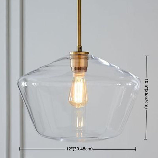 Modern Minimalist Glass Pendant Light - Stylish Dining Room Hanging Lamp