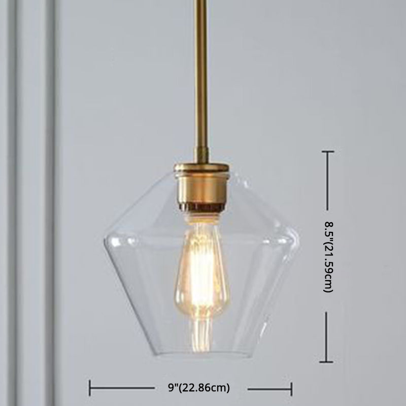 Modern Minimalist Glass Pendant Light For Dining Room - 1-Light Hanging Lamp