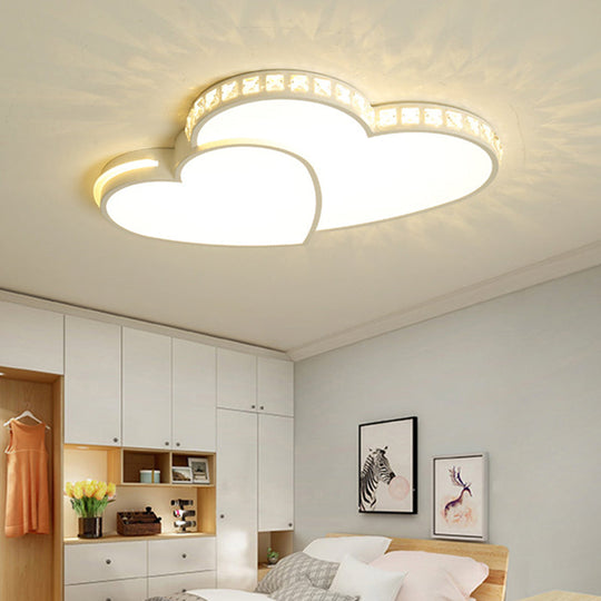 Modern Heart Flush Mount Ceiling Light Fixture For Bedroom White / 19.5’ Third Gear