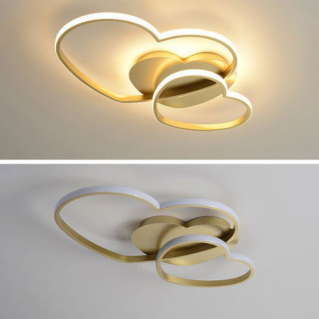 Contemporary Heart Design Flush Mount Light Fixture - Metal Ceiling