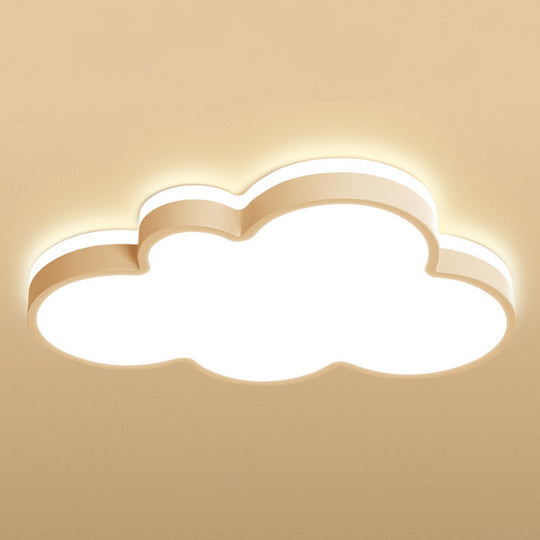 Cloud Flush Light Fixture - Minimalist Acrylic Mount Ceiling (1 Light)