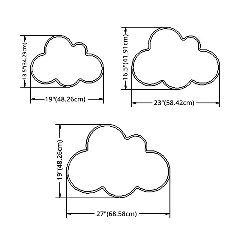 Cloud Flush Light Fixture - Minimalist Acrylic Mount Ceiling (1 Light)