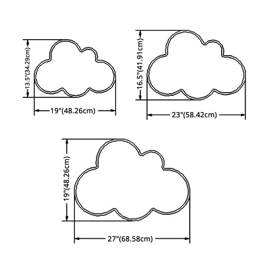 Cloud Flush Light Fixture - Minimalist Acrylic Mount Ceiling (1 Light)
