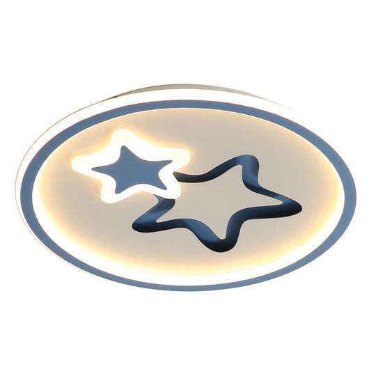 Contemporary Acrylic Star Flush Ceiling Light For Bedrooms