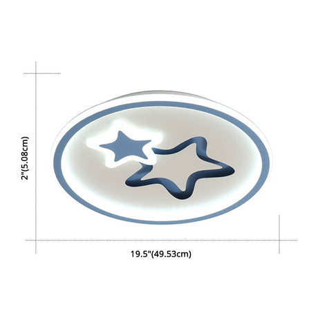 Contemporary Acrylic Star Flush Ceiling Light For Bedrooms