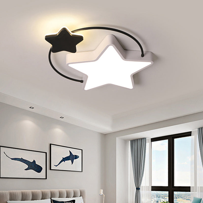 Modernist Acrylic Flush Mount Ceiling Light For Bedroom - Pentagram Design