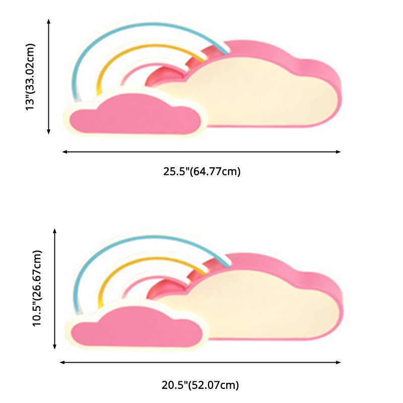 Contemporary Rainbow Flush Ceiling Light For Your Bedroom - Acrylic Fixture