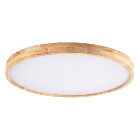 Contemporary Round Flush Mount Ceiling Light: Stylish Acrylic Chandelier For Bedrooms Wood / 12’