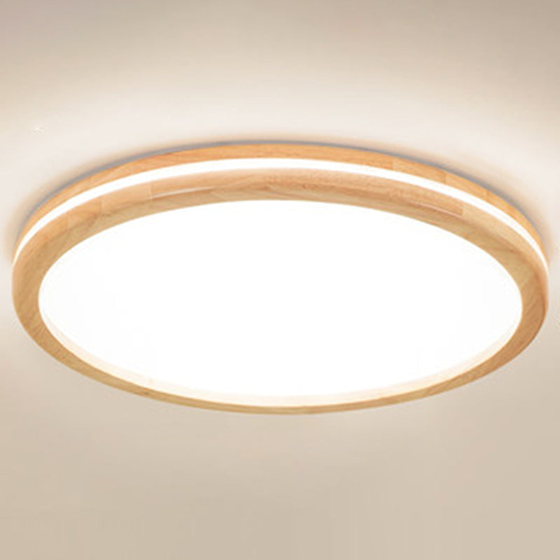 Ultra - Contemporary Integrated Led Semi Flush Ceiling Mount Chandelier For Bedroom Wood / 23.5’