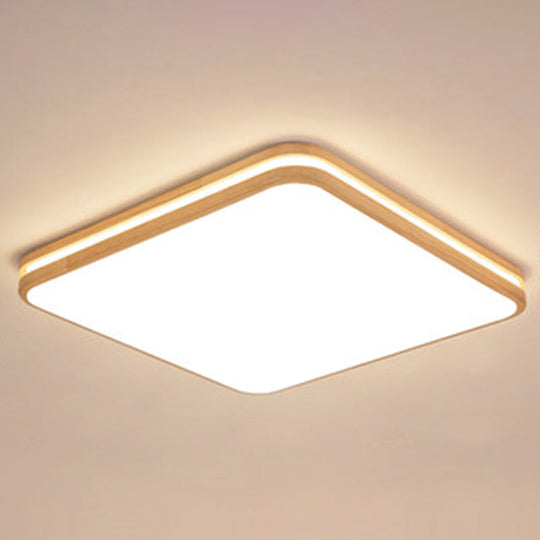 Ultra - Contemporary Integrated Led Semi Flush Ceiling Mount Chandelier For Bedroom Wood / 12’