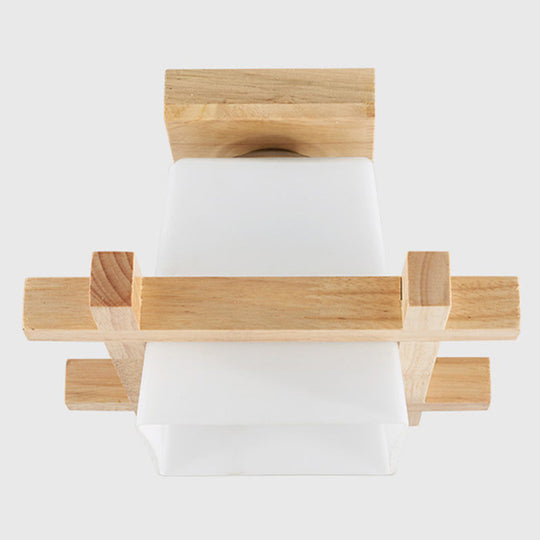 Ultra - Contemporary 1 - Light White Glass Semi Flush Chandelier Ceiling Light For Hallway