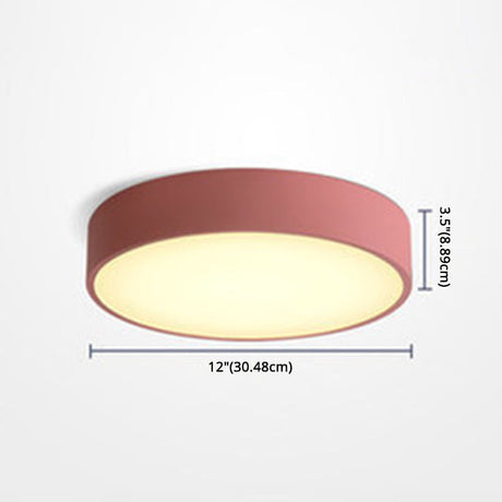 Minimalist Round Flush Mount Ceiling Lighting Fixture - 1 Light Aluminum