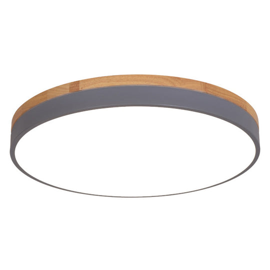 Minimalistic Flush Mount Ceiling Light - 1 Acrylic Disk Design Grey / 16 Warm