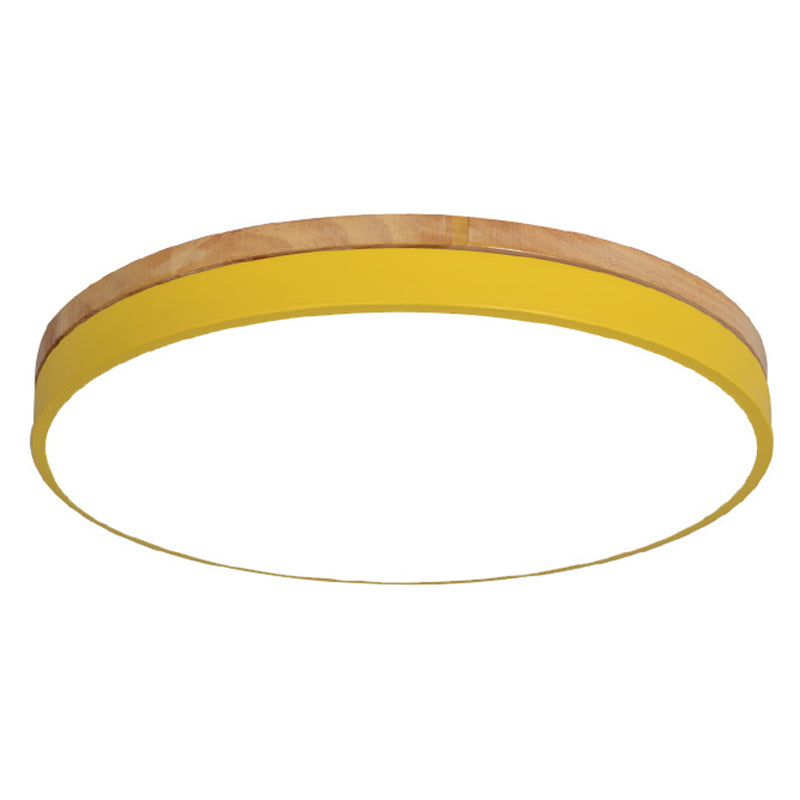 Minimalistic Flush Mount Ceiling Light - 1 Acrylic Disk Design Yellow / 16 Warm