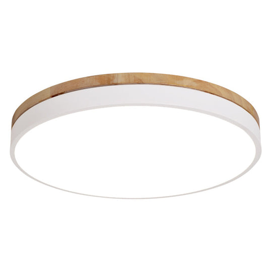 Minimalistic Flush Mount Ceiling Light - 1 Acrylic Disk Design White / 16