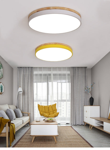 Minimalistic Flush Mount Ceiling Light - 1 Acrylic Disk Design