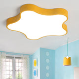 Contemporary Star Flush Mount Light Fixture - 1 - Light Metal Ceiling Orange / 16.5’ White
