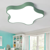 Contemporary Star Flush Mount Light Fixture - 1 - Light Metal Ceiling Green / 16.5’ White