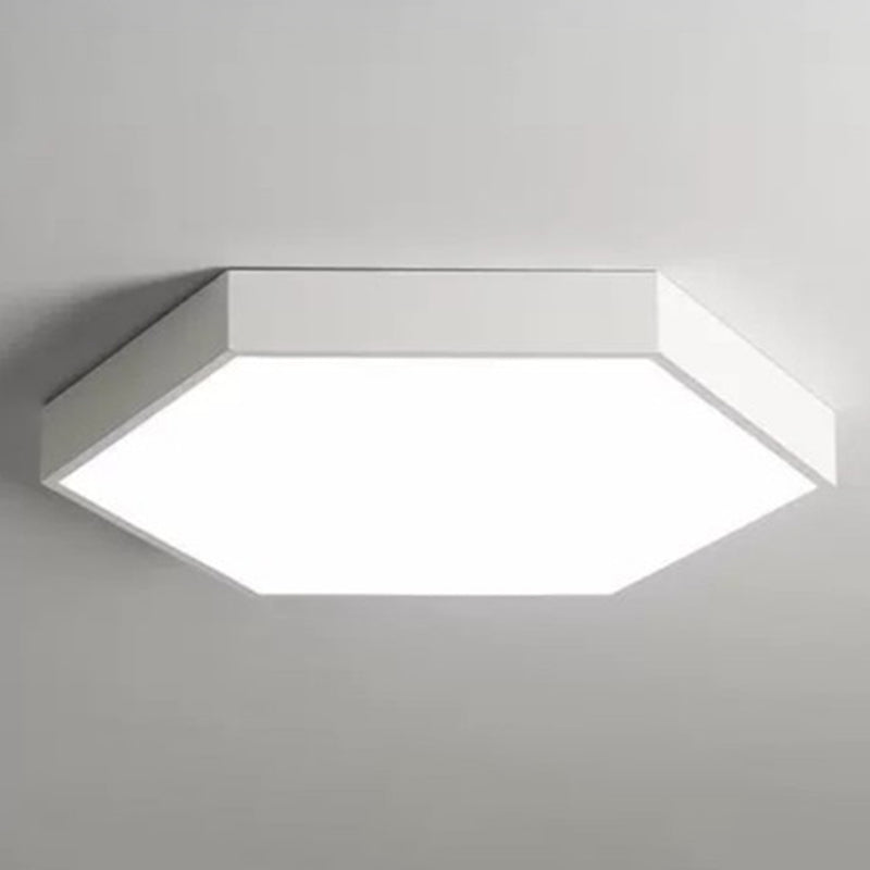 Minimalist Hexagon Flush Mount Ceiling Light Fixture With Acrylic Finish - 1 White / 16