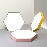 Minimalist Hexagon Flush Mount Ceiling Light Fixture With Acrylic Finish - 1