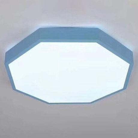 Minimalist Led Flush Mount Ceiling Light Fixture With Acrylic Chandelier Accent For Bedroom Blue /