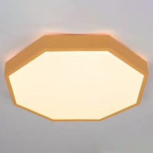 Minimalist Led Flush Mount Ceiling Light Fixture With Acrylic Chandelier Accent For Bedroom Yellow /