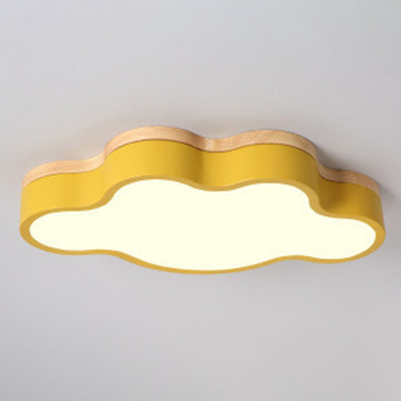 Modern Cloud Flush Mount Acrylic Ceiling Light For Bedroom Yellow / 19.5’ Warm