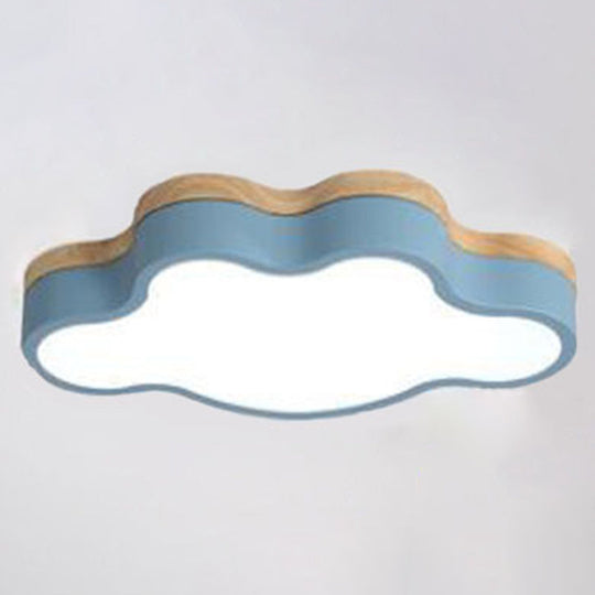Modern Cloud Flush Mount Acrylic Ceiling Light For Bedroom Blue / 19.5’ Warm