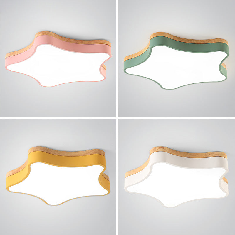 Contemporary Star-Shaped Flush Mount Acrylic Ceiling Light Fixture