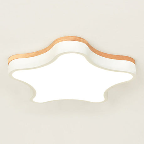 Contemporary Star - Shaped Flush Mount Acrylic Ceiling Light Fixture White / 16.5’