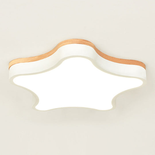 Contemporary Star - Shaped Flush Mount Acrylic Ceiling Light Fixture White / 16.5’